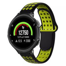 Per Garmin Forerunner 235 cinturino in silicone traspirante perforato bicolore (nero + giallo)