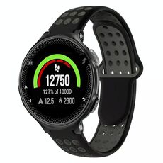 Per Garmin Forerunner 235 cinturino in silicone traspirante perforato bicolore (nero + grigio)