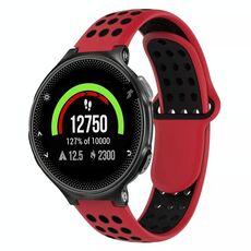 Per Garmin Forerunner 235 cinturino in silicone traspirante perforato bicolore (rosso + nero)