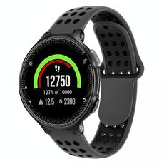 Per Garmin Forerunner 235 cinturino in silicone traspirante perforato bicolore (grigio + nero)