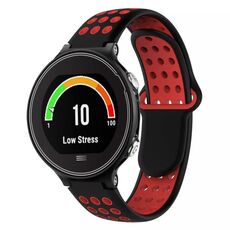 Per Garmin Forerunner 630 cinturino in silicone traspirante perforato bicolore (nero + rosso)