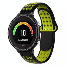 Per Garmin Forerunner 630 cinturino in silicone traspirante perforato bicolore (nero + giallo)