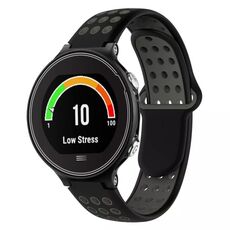 Per Garmin Forerunner 630 cinturino in silicone traspirante perforato bicolore (nero + grigio)