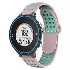 Per Garmin Forerunner 620 cinturino in silicone traspirante perforato bicolore (rosa + verde acqua)