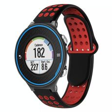 Per Garmin Forerunner 620 cinturino in silicone traspirante perforato bicolore (nero + rosso)