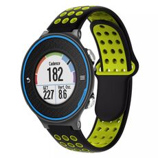 Per Garmin Forerunner 620 cinturino in silicone traspirante perforato bicolore (nero + giallo)