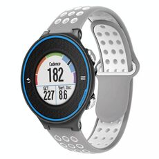 Per Garmin Forerunner 620 cinturino in silicone traspirante perforato bicolore (grigio + bianco)