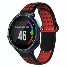 Per Garmin Forerunner 735/735XT Cinturino in silicone traspirante perforato bicolore (nero + rosso)