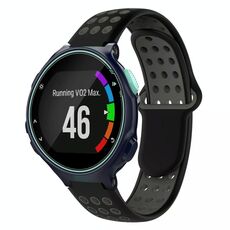 Per Garmin Forerunner 735/735XT cinturino in silicone traspirante perforato bicolore (nero + grigio)
