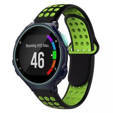 Per Garmin Forerunner 735/735XT cinturino in silicone traspirante perforato bicolore (nero + verde)