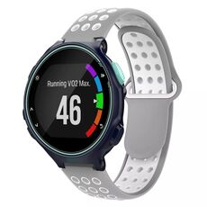 Per Garmin Forerunner 735/735XT Cinturino in silicone traspirante perforato bicolore (grigio + bianco)