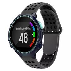 Per Garmin Forerunner 735/735XT cinturino in silicone traspirante perforato bicolore (grigio + nero)