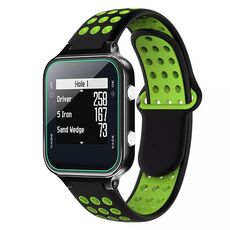 Per Garmin Approach S20 cinturino in silicone traspirante perforato bicolore (nero + verde)