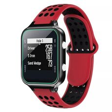 Per Garmin Approach S20 cinturino in silicone traspirante perforato bicolore (rosso + nero)