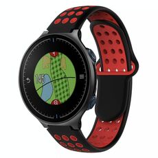 Per Garmin Approach S5 Cinturino in silicone traspirante perforato bicolore (nero + rosso)