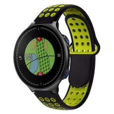 Per Garmin Approach S5 Cinturino in silicone traspirante perforato bicolore (nero + giallo)