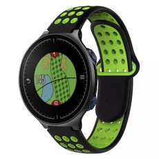 Per Garmin Approach S5 Cinturino in silicone traspirante perforato bicolore (nero + verde)