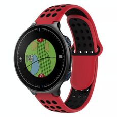 Per Garmin Approach S5 Cinturino in silicone traspirante perforato bicolore (rosso + nero)