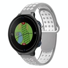 Per Garmin Approach S5 Cinturino in silicone traspirante perforato bicolore (grigio + bianco)