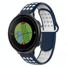 Per Garmin Approach S5 Cinturino in silicone traspirante perforato bicolore (blu notte + bianco)