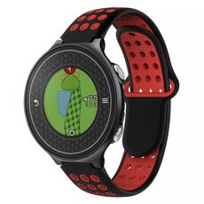 Per Garmin Approach S6 Cinturino in silicone traspirante perforato bicolore (nero + rosso)