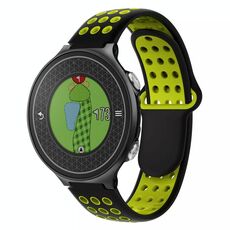 Per Garmin Approach S6 Cinturino in silicone traspirante perforato bicolore (nero + giallo)