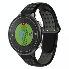 Per Garmin Approach S6 Cinturino in silicone traspirante perforato bicolore (nero + grigio)