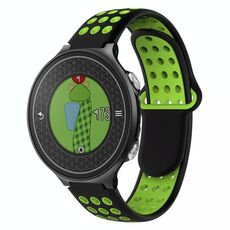 Per Garmin Approach S6 Cinturino in silicone traspirante perforato bicolore (nero + verde)