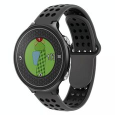 Per Garmin Approach S6 Cinturino in silicone traspirante perforato bicolore (grigio + nero)