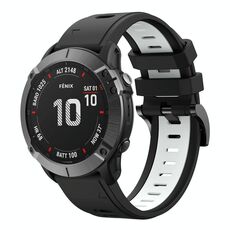 Per Garmin Fenix 6 GPS 22mm Cinturino sportivo in silicone bicolore (nero + bianco)