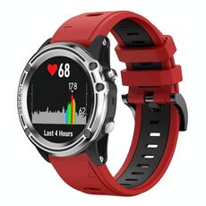 Per Garmin Quatix 5 22mm Cinturino sportivo in silicone bicolore (rosso + nero)