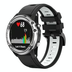 Per Garmin Quatix 5 Sapphire 22mm Cinturino sportivo in silicone bicolore (nero + bianco)