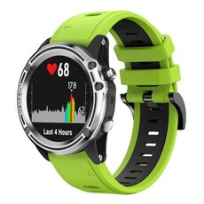 Per Garmin Quatix 5 Sapphire 22mm Cinturino sportivo in silicone bicolore (verde lime + nero)