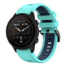 Per Garmin Forerunner 955 22mm Cinturino sportivo in silicone bicolore (verde menta + blu)