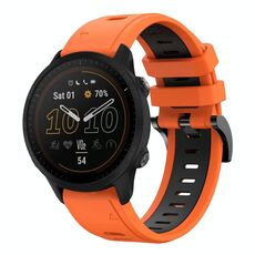 Per Garmin Forerunner 955 22mm Cinturino sportivo in silicone bicolore (arancione + nero)