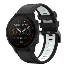 Per Garmin Forerunner 955 22mm Cinturino sportivo in silicone bicolore (nero + bianco)