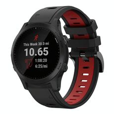 Per Garmin Forerunner 945 22mm Cinturino sportivo in silicone bicolore (nero + rosso)