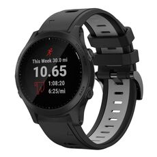Per Garmin Forerunner 945 22mm Cinturino sportivo in silicone bicolore (nero + grigio)