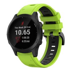 Per Garmin Forerunner 945 22mm Cinturino sportivo in silicone bicolore (verde lime + nero)