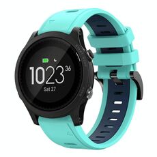Per Garmin Forerunner 935 22mm Cinturino sportivo in silicone bicolore (verde menta + blu)