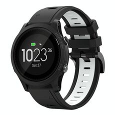 Per Garmin Forerunner 935 22mm Cinturino sportivo in silicone bicolore (nero + bianco)