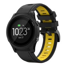 Per Garmin Forerunner 935 22mm Cinturino sportivo in silicone bicolore (nero + giallo)