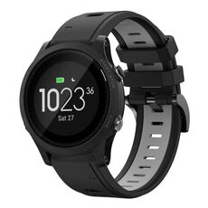 Per Garmin Forerunner 935 22mm Cinturino sportivo in silicone bicolore (nero + grigio)