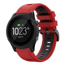Per Garmin Forerunner 935 22mm Cinturino sportivo in silicone bicolore (rosso + nero)