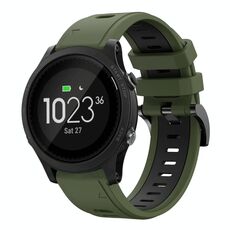 Per Garmin Forerunner 935 22mm Cinturino sportivo in silicone bicolore (verde militare + nero)