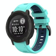 Per Garmin Instinct 2 Cinturino sportivo in silicone bicolore da 22 mm (verde menta + blu)