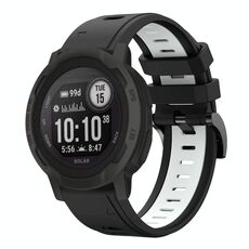 Per Garmin Instinct 2 Cinturino sportivo in silicone bicolore da 22 mm (nero + bianco)
