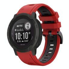 Per Garmin Instinct 2 Cinturino sportivo in silicone bicolore da 22 mm (rosso + nero)
