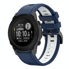 Per Garmin Descent G1 22mm Cinturino sportivo in silicone bicolore (blu notte + bianco)