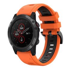 Per Garmin Fenix ​​5X Sapphire 26mm Cinturino sportivo in silicone bicolore (arancione + nero)